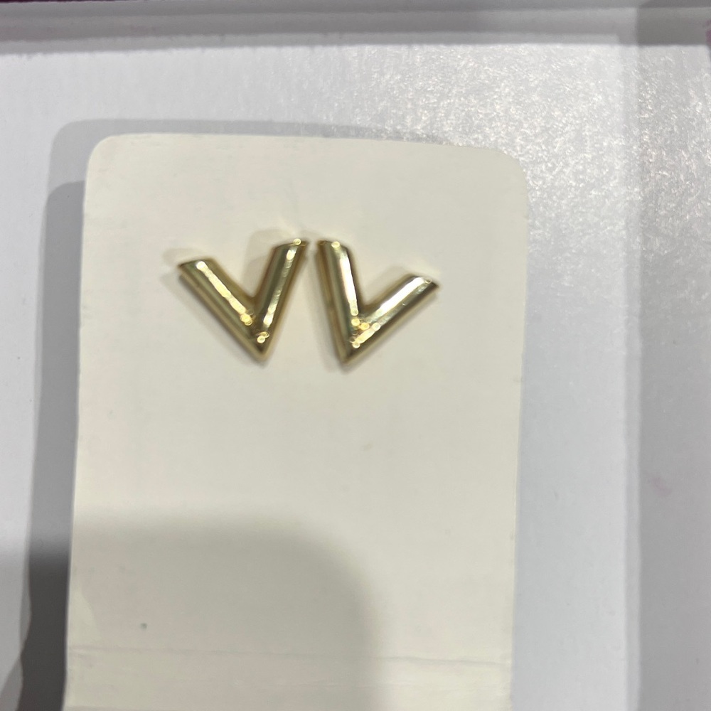 Gold Chevron Stud Earrings
